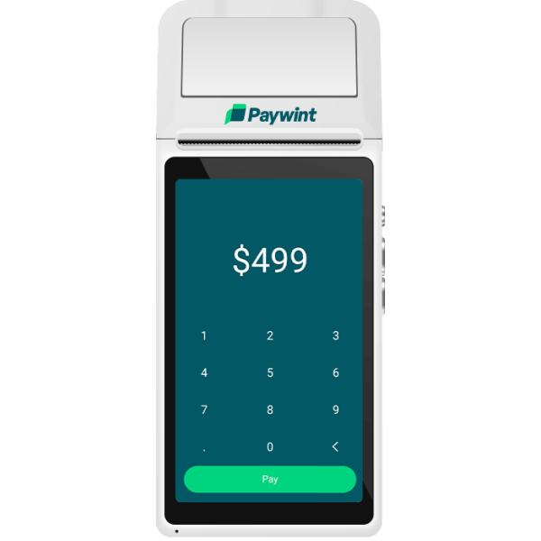 Choosing the Right POS System for Your Business Woman Using Her Smartphone in a Café, with a Paywint Payment Confirmation Pop-Up, Showcasing Instant Transactions