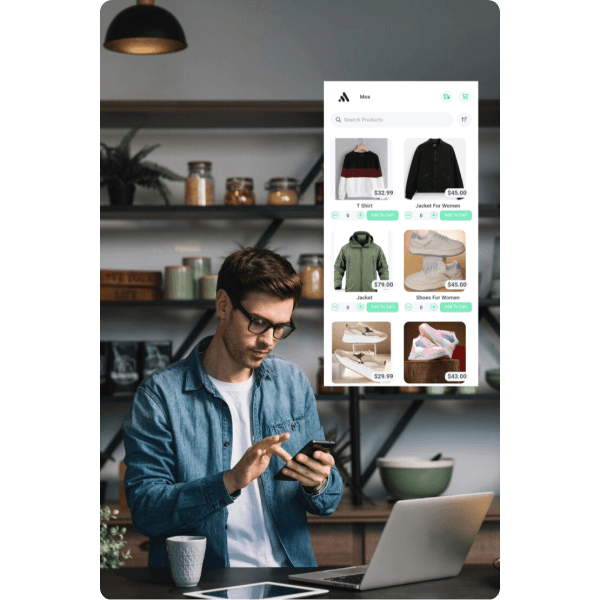 Customizable Storefront to Match Your Brand Woman Using Her Smartphone in a Café, with a Paywint Payment Confirmation Pop-Up, Showcasing Instant Transactions