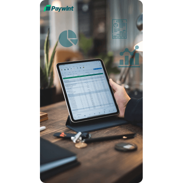 Real-Time Analytics at Your Fingertips A Customer Using Paywint POS To Make A Seamless Payment At An Outdoor Café, Showcasing Secure And Convenient Transaction Solutions