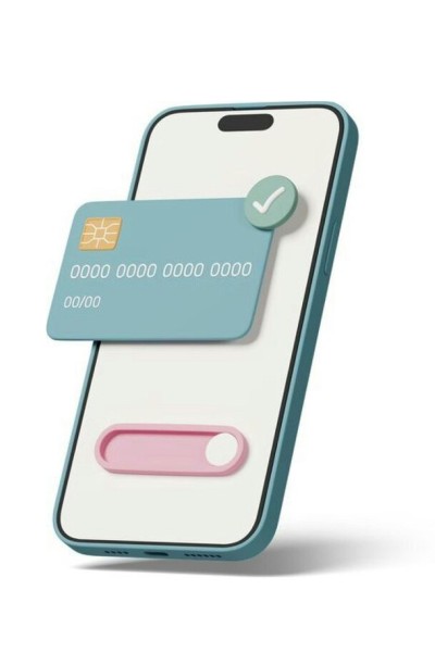 Accept Payments Anytime, Anywhere 3D Illustration of a Mobile Phone with a Virtual Credit Card Overlay and a Payment Confirmation Icon