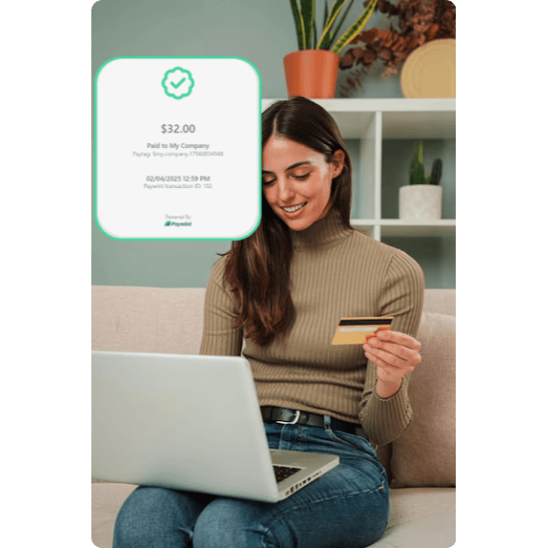 Advanced Security Features for Peace of Mind A Customer Completing a Transaction Using Multiple Payment Options with Paywint