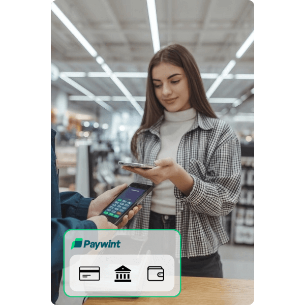 Multiple Payment Methods for Every Business A Customer Completing a Transaction Using Multiple Payment Options with Paywint