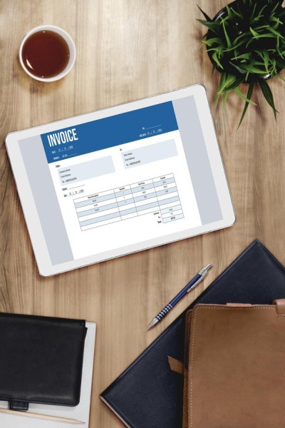 Streamline Your Billing Process Digital Invoice Displayed on a Tablet for Streamlined Billing
