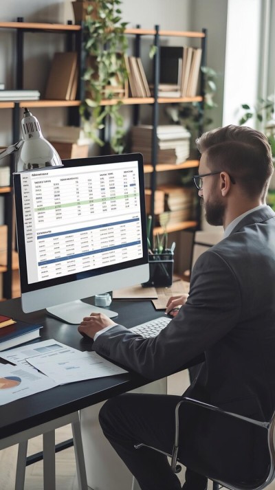 Built for Speed, Accuracy, and Peace of Mind Digital Financial Reports Displayed on a Laptop Screen in an Office