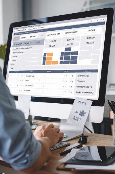 Save Time and Minimize Errors User Working on Desktop with Business Analytics Dashboard