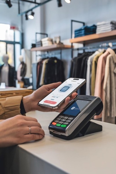 Sell Anywhere with Speed and Ease Mobile Expense Tracking Categories on a Smartphone Surrounded by Receipts