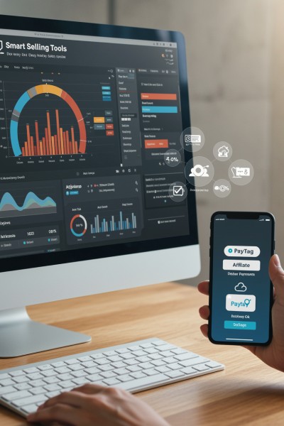 Smart Selling Tools for Modern Businesses Digital Financial Reports Displayed on a Laptop Screen in an Office