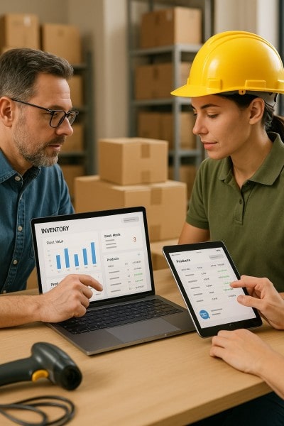Easy Setup, No IT Team Needed Digital Financial Reports Displayed on a Laptop Screen in an Office