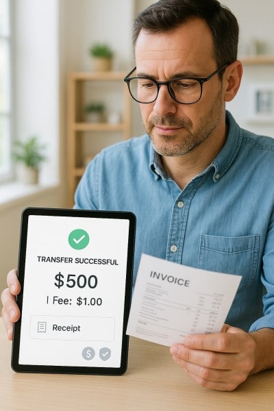 Low Fees, Transparent Pricing Digital Financial Reports Displayed on a Laptop Screen in an Office