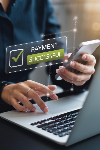 No More Missed Payments Digital Financial Reports Displayed on a Laptop Screen in an Office