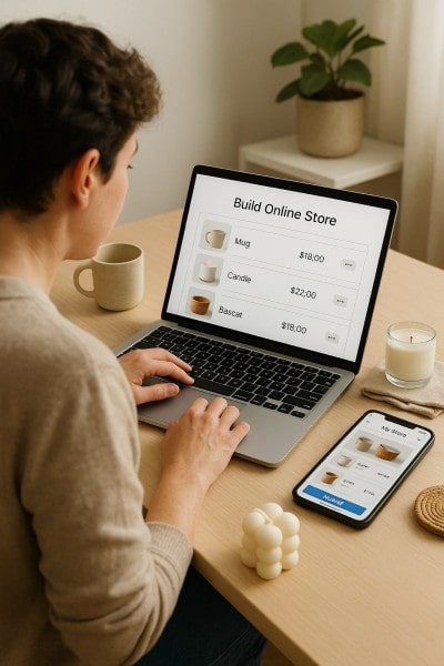 Quick Storefront Setup Mobile Expense Tracking Categories on a Smartphone Surrounded by Receipts