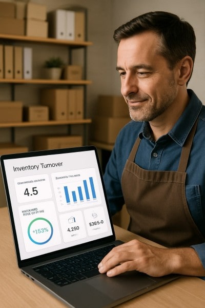 Simplify Complex Reports Digital Financial Reports Displayed on a Laptop Screen in an Office