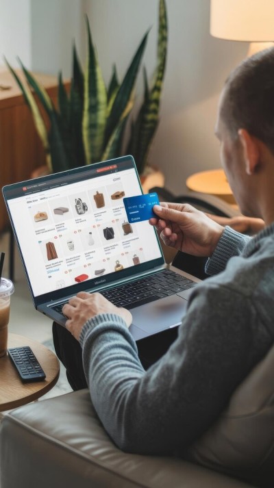 Smarter Checkout, Happier Customers Businessman Analyzing Expenses on a Spreadsheet Using a Laptop