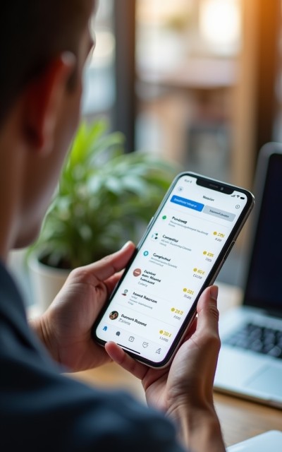 Stay Connected Wherever You Are Businessman Analyzing Expenses on a Spreadsheet Using a Laptop