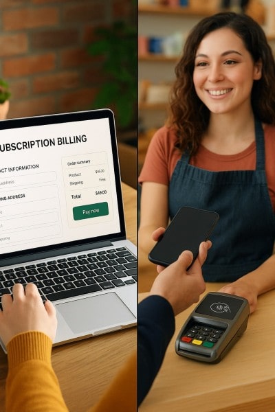 Built for Online and Brick-and-Mortar Stores Digital Financial Reports Displayed on a Laptop Screen in an Office