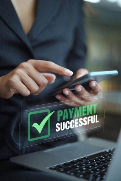 Fast Transfers Without the Wait Mobile Expense Tracking Categories on a Smartphone Surrounded by Receipts