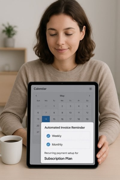 Recurring Billing Without the Hassle Digital Financial Reports Displayed on a Laptop Screen in an Office