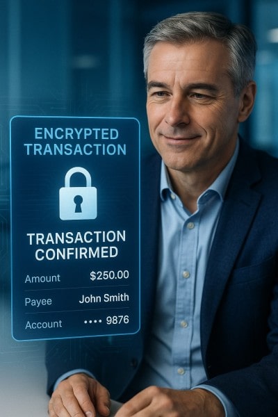 Safe Payments with Full Transparency Businessman Analyzing Expenses on a Spreadsheet Using a Laptop