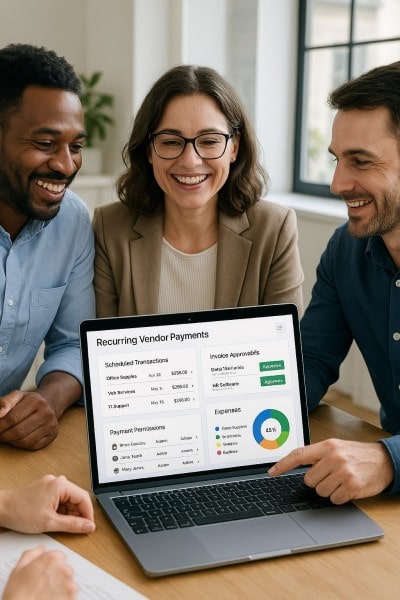 Automate Payments With Full Control Mobile Expense Tracking Categories on a Smartphone Surrounded by Receipts