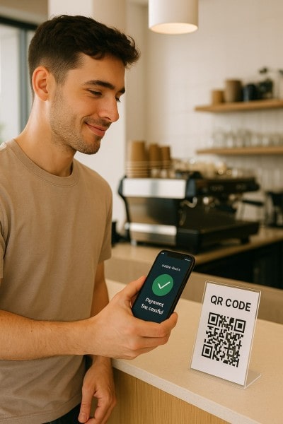 Instant Access and Easy Transfers Mobile Expense Tracking Categories on a Smartphone Surrounded by Receipts