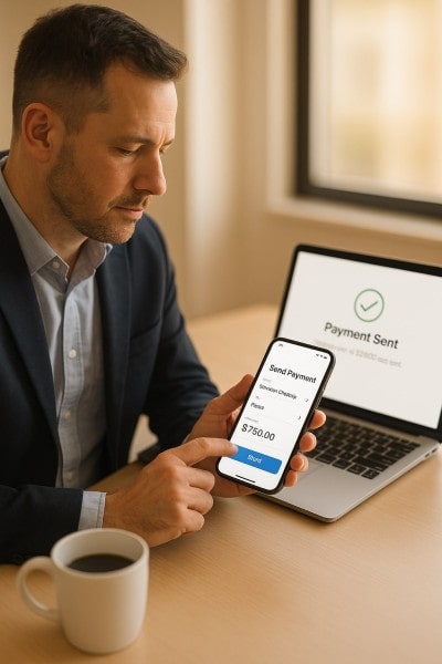 Simplify Payments Without the Paperwork Mobile Expense Tracking Categories on a Smartphone Surrounded by Receipts