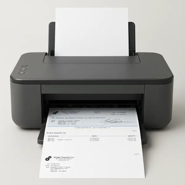 Animation of a Person in a Striped Shirt Holds a Smartphone Displaying a Payment Confirmation and Two Takeaway Coffee Cups in a Carrier