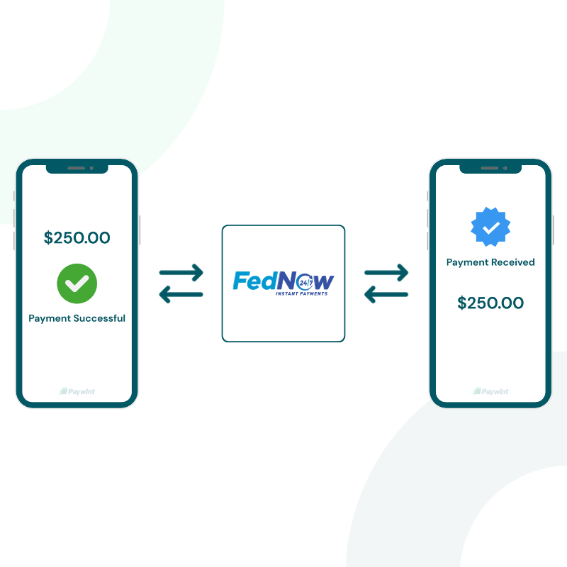 Animation of a Person in a Striped Shirt Holds a Smartphone Displaying a Payment Confirmation and Two Takeaway Coffee Cups in a Carrier