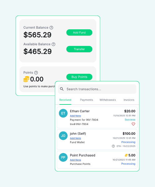 A Man Sitting at a Café Using His Smartphone with a Paywint Transaction Confirmation Overlay Showing Payment Details