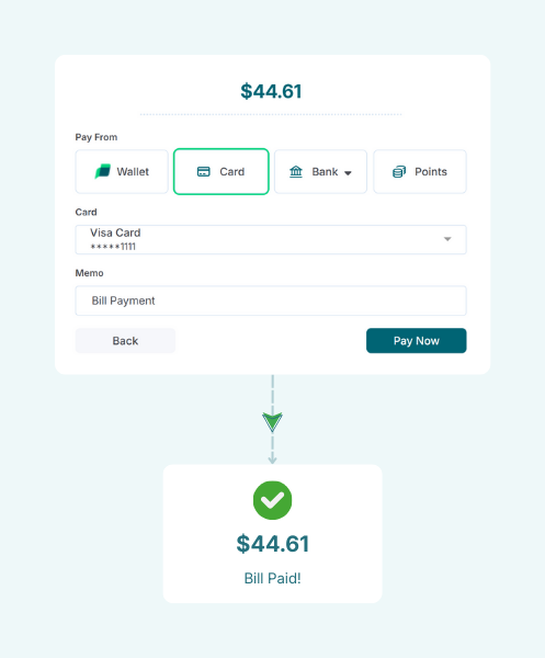 A Man in a Blue Sweater Using a Laptop While a Paywint Checkout Screen Is Displayed Above Him