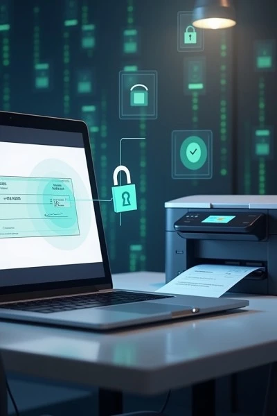 Digital Financial Reports Displayed on a Laptop Screen in an Office