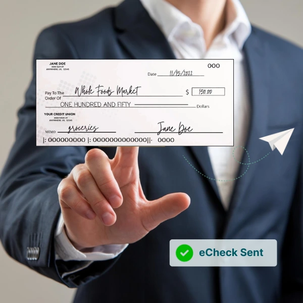 Animation of a Person in a Striped Shirt Holds a Smartphone Displaying a Payment Confirmation and Two Takeaway Coffee Cups in a Carrier