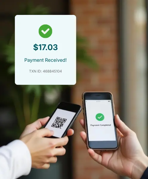 A Smiling Cashier Using a POS System with Paywint for Seamless Payment Processing