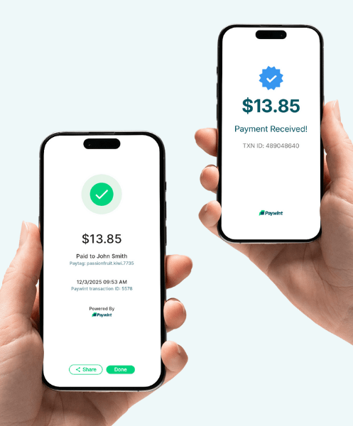 A Smiling Cashier Using a POS System with Paywint for Seamless Payment Processing
