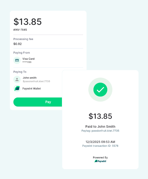 A Customer Making a Contactless Payment Using a Mobile Device and Paywint-Enabled Terminal