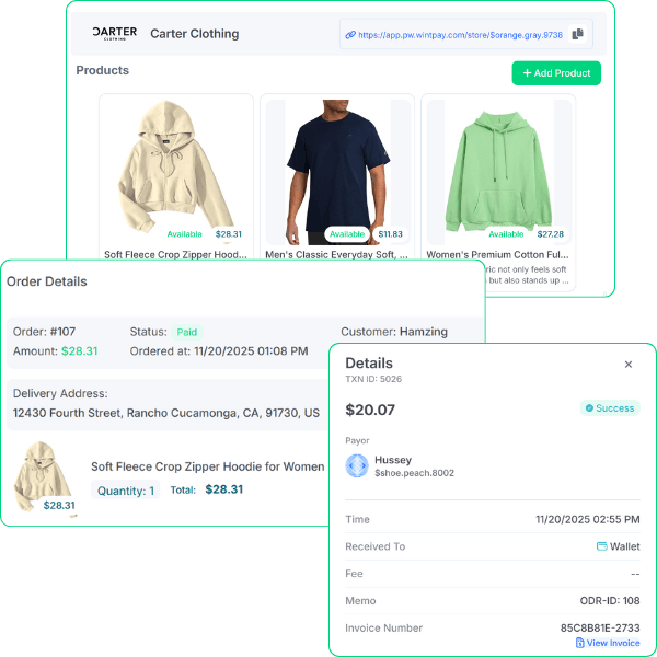Screenshot of an Online Clothing Store Order Confirmation, Detailing Items, Costs, and a Summary of Payment Information