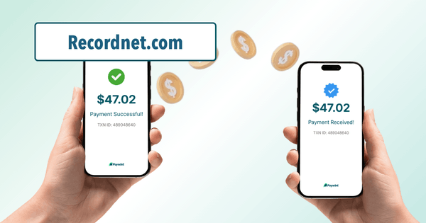Two Hands Hold Smartphones Displaying Payment Notifications: One Shows "Payment Successful," and the Other "Payment Received"