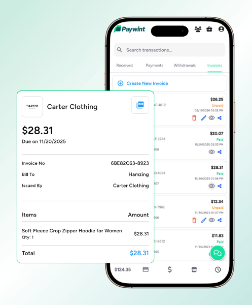 Business Professional Managing Invoices on a Secure Digital Platform