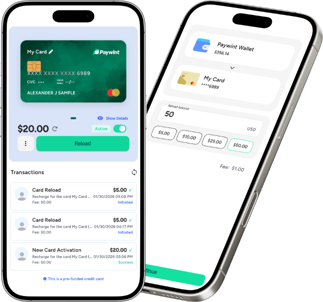 A Smartphone Displays the Paywint App Interface, Showing a Balance of $200 and Options for Various Payment Features