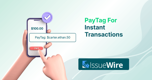 Hand Holding Smartphone Showing $100 Payment Via PayTag $carter.ethan.50 with "Pay" Button Pressed, Promoting Instant Transactions