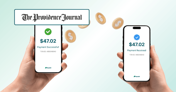 Two Hands Hold Smartphones Displaying Payment Confirmations of $47.02, with Digital Coins Floating in the Background