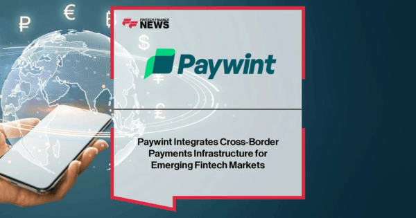 Hand Holding Smartphone with Digital Global Currency Symbols and Paywint Announcement on Cross-Border Payments for Fintech Markets