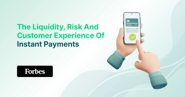 Illustration of Hands Holding a Smartphone with a Payment Confirmation Checkmark, Highlighting Instant Payments' Liquidity, Risk, and Customer Experience