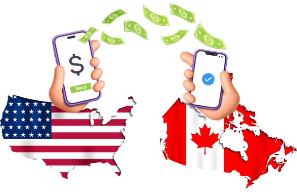 3D Map of the US with Dollar Symbol Connected by Arrow to Europe Map with EU Stars and Euro Symbol, Symbolizing Currency Exchange