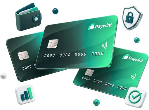 A 3D Dashboard Interface for a Business Bank Account Displays Financial Data, Transaction History, a Debit Card, and Gold Coins on a White Background