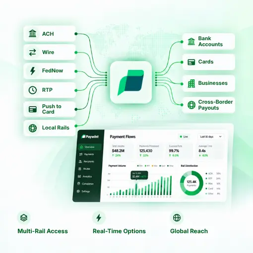 A Laptop Screen Showing a Paywint Dashboard with Payment Analytics, a Secure Checkout Form, and Code Snippets for a Payment Gateway API Integration