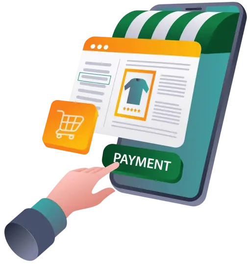 Illustration of a Mobile Banking App Showing a $3,948 Balance, Transactions, Dollar Coins, and a Wallet
